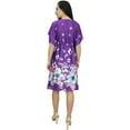 thumbnail image 6 of Bimba Women's Kimono Bridesmaid Purple Floral Satin Short Drawstring Kaftan-20, 6 of 7
