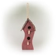 thumbnail image 3 of Alpine Corporation 8" x 17" Hanging Swirly Vintage Wood Birdhouse, Red, 3 of 12