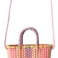 thumbnail image 4 of Bolsas tejidas con correa, bolsa tejida de plástico colorida para playa de verano, bolsa tejida con valor inmejorable, 4 of 5