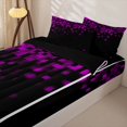 thumbnail image 3 of jejeloiu Pink Pixel Geometric Pattern Zipper Full Size Comforter Sets with Fitted Sheet and 2 Pillowcases Kids,Classic Checkered Print Zipper Bedding Set For Boys,Reversible,4-Piece, 3 of 7