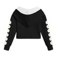 thumbnail image 5 of newwalpole Women's Crop Hoodie Long Sleeve Crop Sweatshirt for Women Fashion Warm Sweatshirt for Teens Girls Black for Size 5-6 Y, 5 of 6