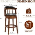 thumbnail image 5 of AULIFE Bar Stools Mid-Back Modern Swivel Barstools,Kitchen Counter Genuine Leather Upholstered Island Barstool with Footrest for Home Kitchen Dining Room, 5 of 6