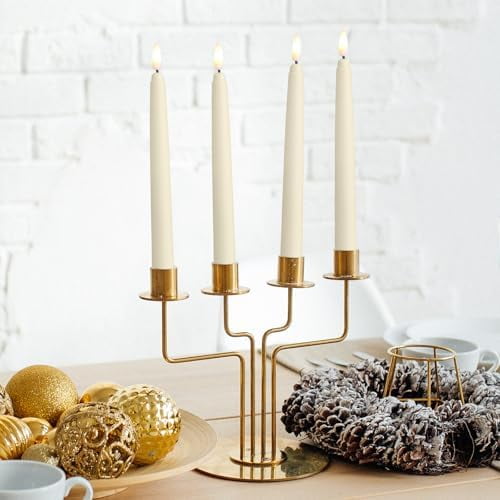 50 Pcs Flameless Taper Candles LED Taper Candles Flickering Bulk Ivory LED Candlestick for Halloween Christmas Wedding Church Easter Party Decor Table Centerpiece, 8.5 in, No Batteries$