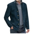 thumbnail image 1 of LOVZFMLL Jackets for Men's Lapel Button Pocket And Fleece Retro Long-Sleeved Hoodless Casual Coat/Jacket, 1 of 5
