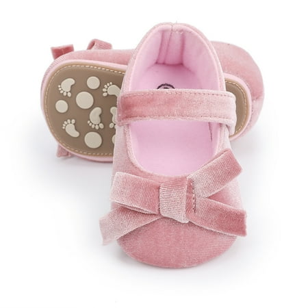 

TOWED22 Sock Shoes Toddler Toddler Kids Girls Soild Colour Bowknot Princress Shoes Soft Sole The Floor Baby Girls Shoes Pink