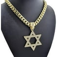 thumbnail image 4 of Hip Hop Iced Gold Plated Cubic Zirconia Large Star of David Charm Pendant & 10mm 18" Cuban Chain Rapper Style Bling Jewelry Fashion Necklace Perfect Gift, Halloween, 4 of 5