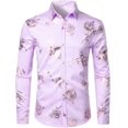 thumbnail image 1 of Nueva camisa de moda para hombre con estampado 3D de flores solapa con botones camisa de manga larga ropa de fiesta diseño de estilos camisas cómodas, 1 of 6