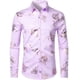 thumbnail image 1 of Nueva camisa de moda para hombre con estampado 3D de flores solapa con botones camisa de manga larga ropa de fiesta diseño de estilos camisas cómodas, 1 of 6