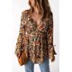 thumbnail image 2 of ABPHQTO Blusa de mujer con cuello en V y estampado floral multicolor, 2 of 5