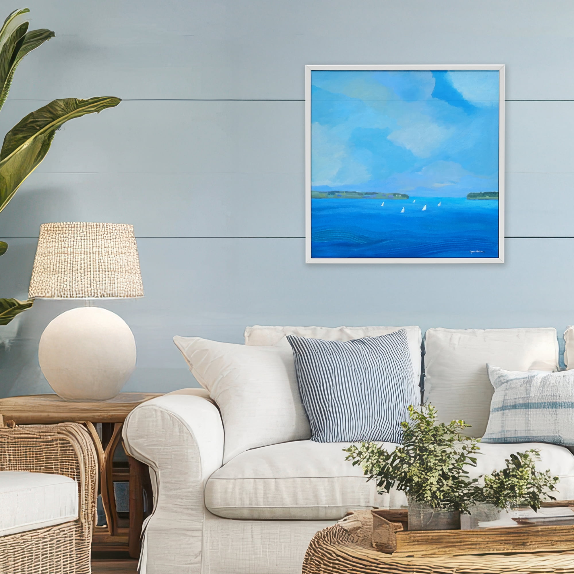 Stupell Industries A Perfect Day Seascape White Framed Giclee Art, design by Lynn Ericson Fine Art