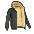 thumbnail image 2 of Fleece Lined Jackets for Men 2025 Fall Winter Long Sleeve Zip Up Hooded Jacket with Pockets Outerwear Coat Hoodie, 2 of 5