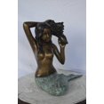 thumbnail image 2 of Mermaid with Conch  shell bronze statue -  Size: 16"L x 17"W x 21"H., 2 of 11