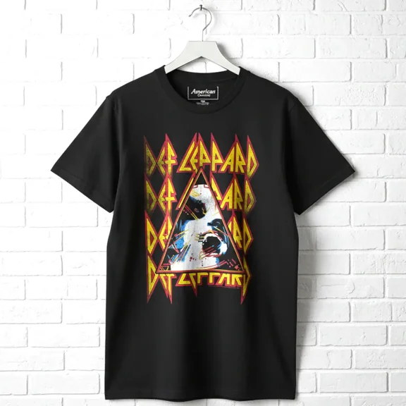 Def Leppard Hysteria Face Men's T Shirt (Black, Big&TallLT)
