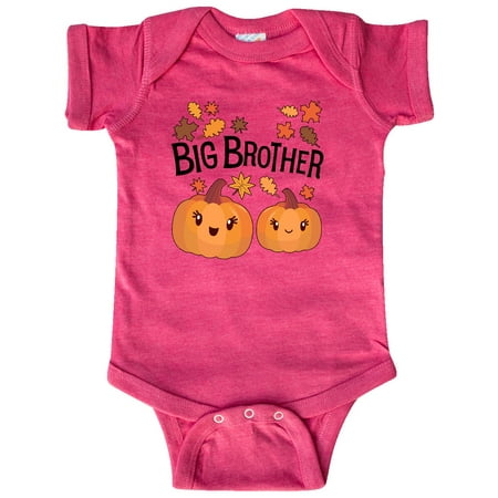 

Inktastic Big Brother Pumpkins with Fall Leaves Gift Baby Boy Bodysuit