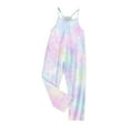 thumbnail image 4 of Odeerbi Kids Girls Summer Jumpsuit Tie-dye Bib Overalls Casual Sleeveless Rompers Long Pants with Pockets 5-14 Years Pink, 4 of 6