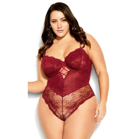 

City Chic Women s Plus Size Bianca V-neckline Underwire Bodysuit