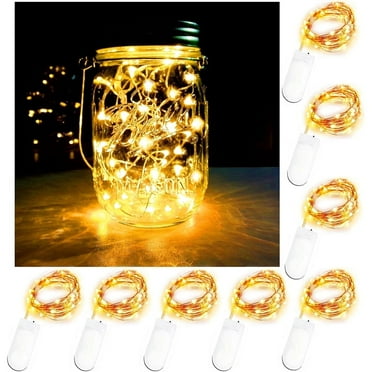 12 Pack String Lights Indoor Outdoor, 6.5ft Fairy Christmas Lights with 20 Warm White LED Lights Clear Wire, Christmas Tree Lights for Bedroom Wedding Christmas Tree Decorations