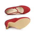 thumbnail image 4 of BLISSFUL STEP Women's Platform Chunky Heel Sandals Pumps Red 6.5, 4 of 6