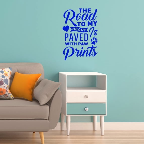 VWAQ The Road to My Heart is Paved with Paw Prints Pet Home Decor
