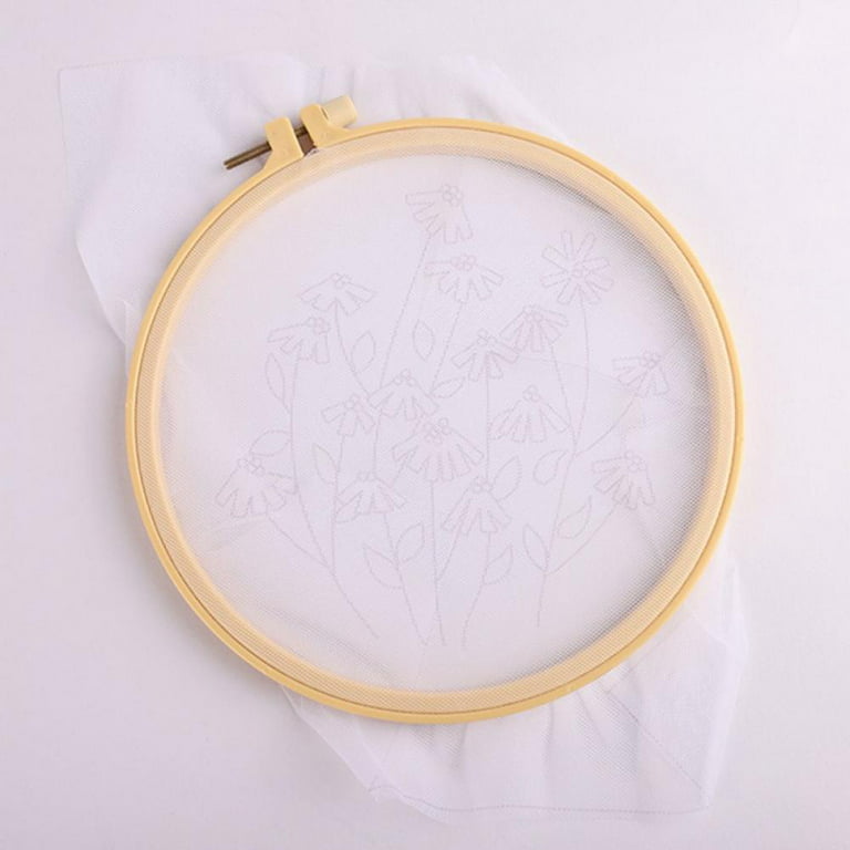 DIY Stamped Embroidery Starter Kit with Flowers Plants Pattern Embroidery  Cloth Color Threads Tools Kit Green Dandelion Handmade Creative Embroidery