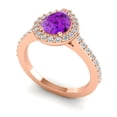 thumbnail image 2 of 1.35 Carat Natural Diamond Amethyst Gemstone Wonderful Engagement Ring for Women Solid 14K Rose Gold Size 11.5 by Diamond-Capitals, 2 of 8