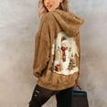 thumbnail image 4 of GuzomFashion Womens Christmas Snowman Hoodie - 100% Polyester Oversized Warm Fleece, Multicolor Festive Holiday Wear S-XXL,Size M, 4 of 7