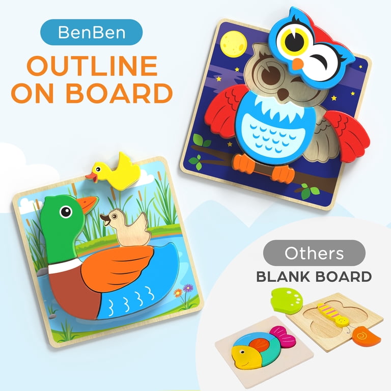 LotFancy Animal Wooden Puzzles, 8-Pack for Toddlers photo 4