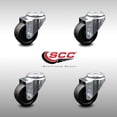 thumbnail image 2 of 3 Inch SS Soft Rubber Wheel Swivel Bolt Hole Caster Set Service Caster Brand, 2 of 2
