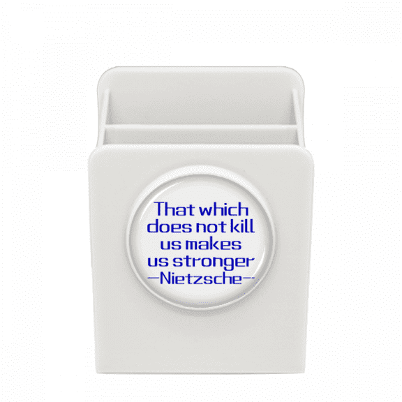 Motivation Quotes Strong Art Deco Fashion Desk Pencil Holder Cup Pen Organizer