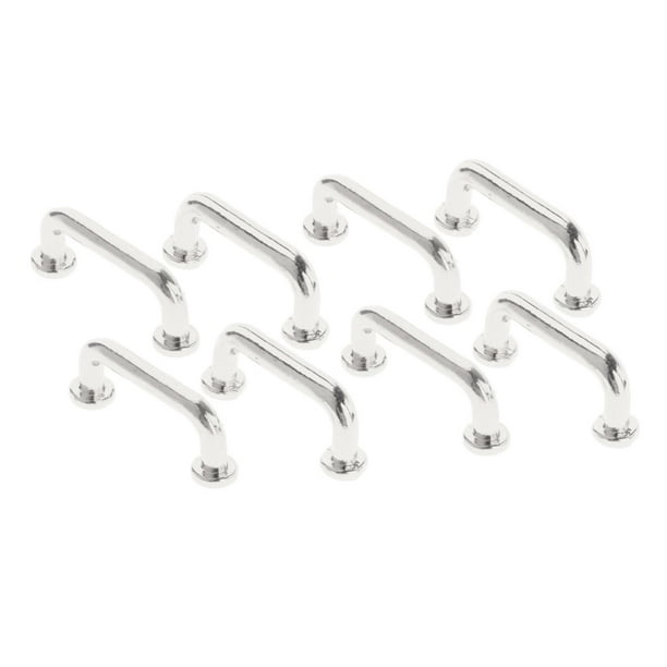 Manija de puerta vintage para casa de muñecas, modelo de juguete en forma de arco, escala 1/12 Pequeño 8Pcs