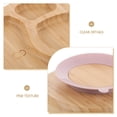 thumbnail image 2 of HEALEEP Kids Divided Plate Bamboo Suction Plate Round Anti Slip 1 Set, 2 of 4