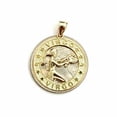 thumbnail image 4 of New 10k yellow Gold round Virgo zodiac sign Pendant charm astrology jewelry 2.3g, 4 of 12