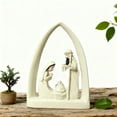thumbnail image 3 of White Resin Nativity Set for Christmas Indoor, Porcelain Nativity Scene with Manger, Modern Christmas Holy Family Nativity Sets & Figures for Home Tabletop Shelf Display Decoration, 3 of 5