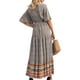 thumbnail image 4 of Txlixc - Vestido informal para mujer, diseño bohemio, manga corta, cuello en V, verano, playa, vacaciones, vestido elegante Txlixc  Casual, 4 of 5