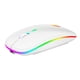 thumbnail image 2 of Ratón inalámbrico LED delgado portátil G Ratón ergonómico USB recargable RGB para PC Ratones silenciosos para ordenador portátil 800 1200 1600 DPI - Blanco Soledad Ratón inalambrico, 2 of 8