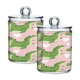 thumbnail image 2 of 4 Pack Cartoon Crocodiles with Heart Sunglasses Qtip Holder Dispenser Clear Plastic Storage Apothecary Jars for Cotton Swabs Balls Pads Floss, 2 of 7