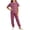 Wine, variant on SERTGUTR Girls' Set Short Sleeve Ribbed Crew Neck Top Jogger Pants Elastic Waist Cuffed Ankle Soft Breathable 2 Piece Casual Homewear