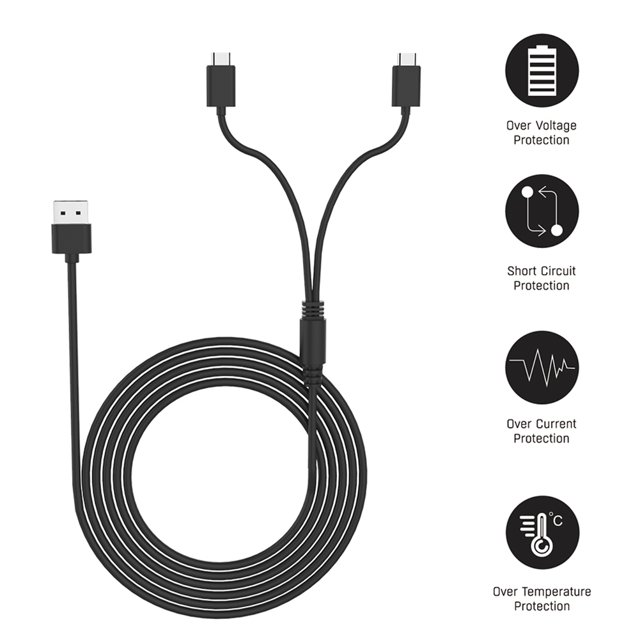 Cable de carga 2 en 1 3m para consola fuente de Likrtyny alimentación tipo C a prueba de polvo portátil decoración para PS5 Switch