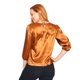 thumbnail image 3 of Blusa Mujer Lisa Ocre Manga 3/4 Plizada Satinada Casual cafe CH INCÃGNITA 550453, 3 of 5