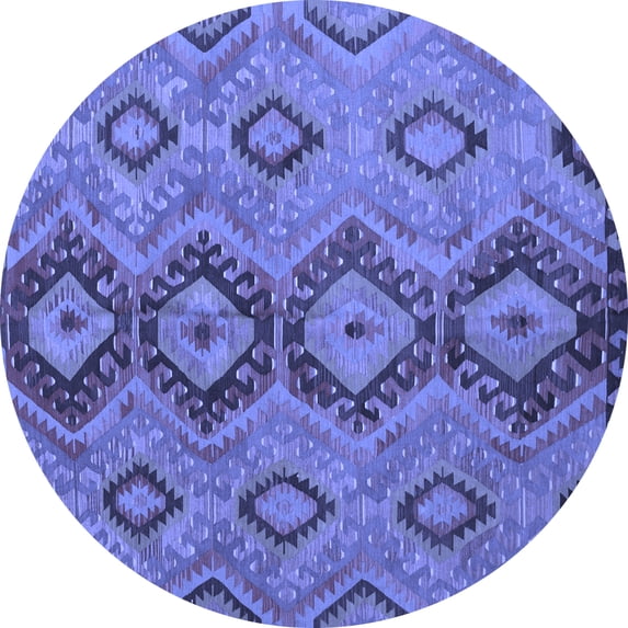 Ahgly Company Indoor Round Southwestern Blue Country Area Rugs, 3' Round