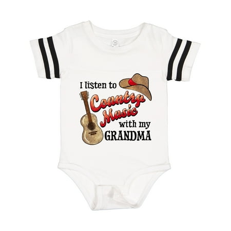 

Inktastic I Listen to Country Music with My Grandma Guitar and Hat Gift Baby Boy or Baby Girl Bodysuit