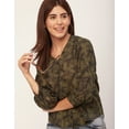 thumbnail image 5 of Moomaya Chic Printed V Neck Cotton Shirt - 3/4 Sleeves Regular Fit Casual Top, 5 of 9