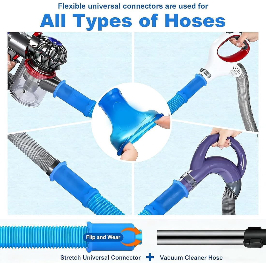 Dryer Vent Cleaner Kit with Flexible Vacuum Hose and Lint Brush, Universal Fit Tool