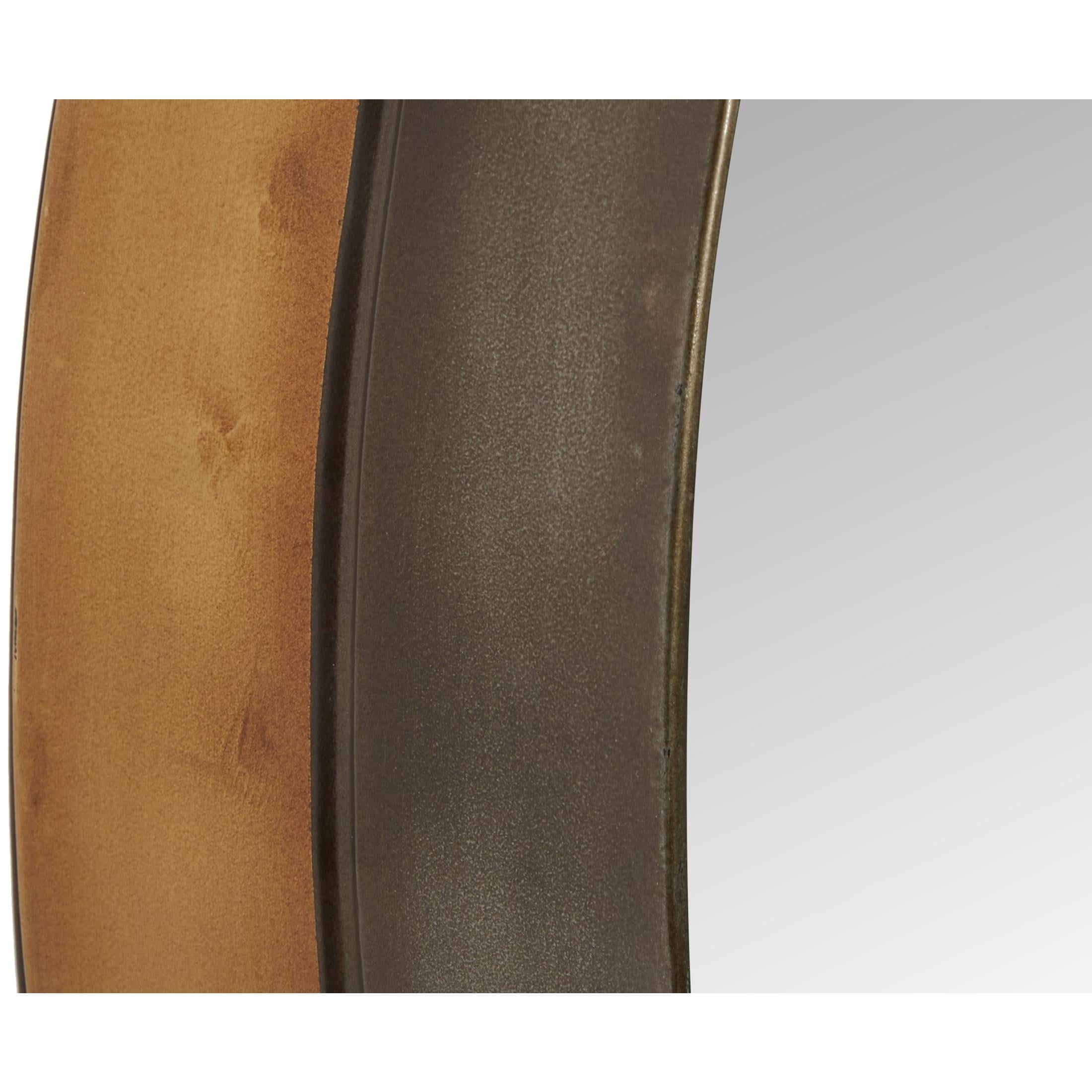 DecMode 32" x 32" Brown Wall Mirror with Thin Frame