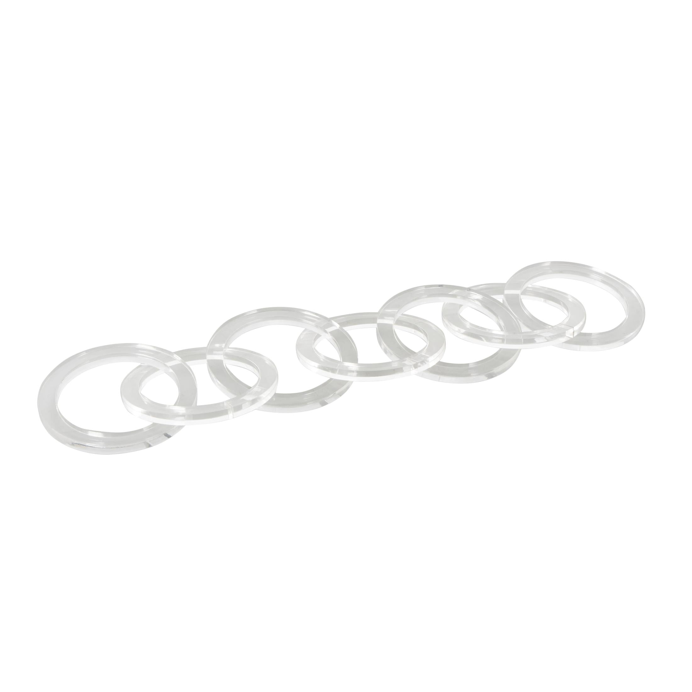 21" x 5" Clear Acrylic Plastic Circular 7 Link Chain Sculpture, by DecMode