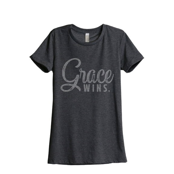 Thread Tank Grace Wins Women's Fashion Relaxed Crewneck T-Shirt Tee Charcoal Small
