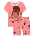 thumbnail image 3 of SGMVNU Little & Big Boys Girls Pajamas Set Kids Pj's Toddler Kids Baby Boys Cartoon Printed Loose Casual T Shirt Grid Shorts Outfits(Size 2-3 Years,Watermelon Red), 3 of 3