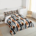 thumbnail image 3 of Manfei Abstract Geometric Bedding Comforter Set, Black Brown Watercolor Twin Comforter Sets, Modern Stripe Omnre Reversible Bedding Set, Ultra Soft Home Decor, 2pcs, 3 of 8