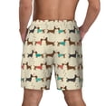 thumbnail image 3 of Kdxio Dachshund Dog Print Men's Swim Trunks with Compression Liner 7 Inch Inseam Quick Dry Swim Shorts, 3 of 7