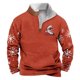 thumbnail image 1 of Sudadera sin capucha para hombre, de invierno, con cuello alto, cremallera, estampado navideño, jersey de manga larga, sudadera con capucha, blusa de poliéster para hombre, 1 of 2